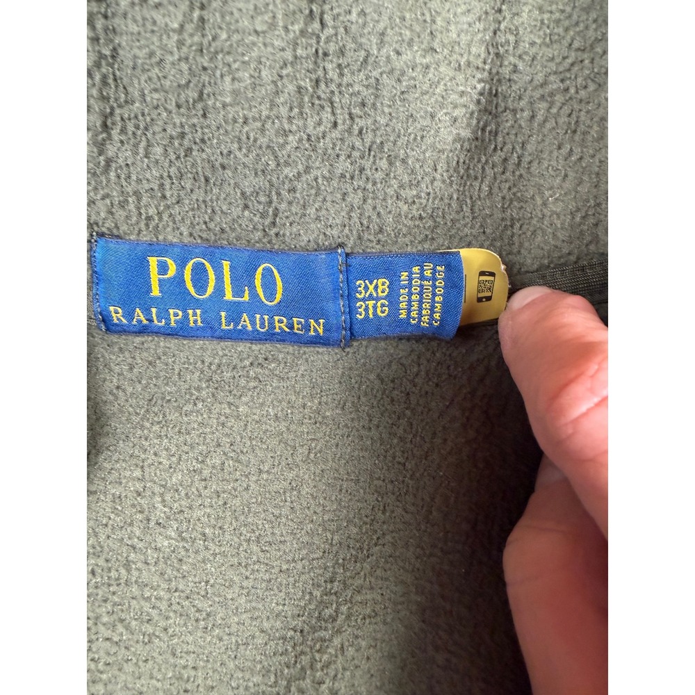 Polo Ralph Lauren Fleece Pullover Mens 3XB Green Polo Bear Quarter Snap Mock - Picture 8 of 11